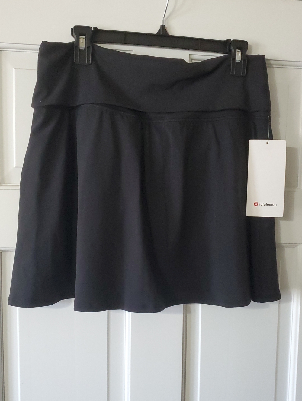 NWT lululemon Groove Foldover Rise Black Skirt Sz 14